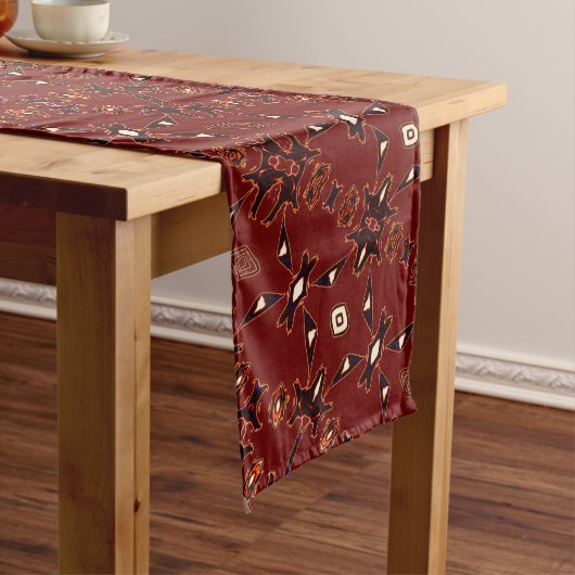 Geschmolten Red Native Line Art Table Runner Großer Tischläufer (Beispiel)