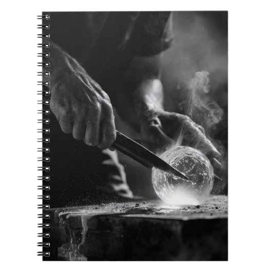 Geschmolzen Precision Schwarz-weiß Glass Art Noteb Notizblock (Vorderseite)
