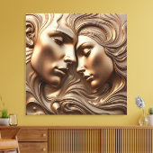 Geschmolzene Bronze Liebhaber romantischer Stille Leinwanddruck (Insitu (Wohnzimmer))