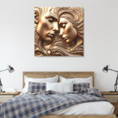 Geschmolzene Bronze Liebhaber romantischer Stille Leinwanddruck (Insitu (Schlafzimmer))