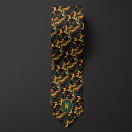 Geschmolzene Grüngolden Abstrakt Krawatte