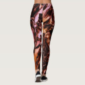 Geschmolzene Kupfer-Splash, dunkler Orange und Abs Leggings (Rückseite)