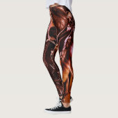 Geschmolzene Kupfer-Splash, dunkler Orange und Abs Leggings (Links)