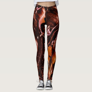 Geschmolzene Kupfer-Splash, dunkler Orange und Abs Leggings