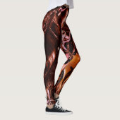 Geschmolzene Kupfer-Splash, dunkler Orange und Abs Leggings (Rechts)
