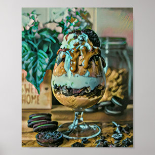 Geschmolzene Schokoladeneisdiele Kugel Poster