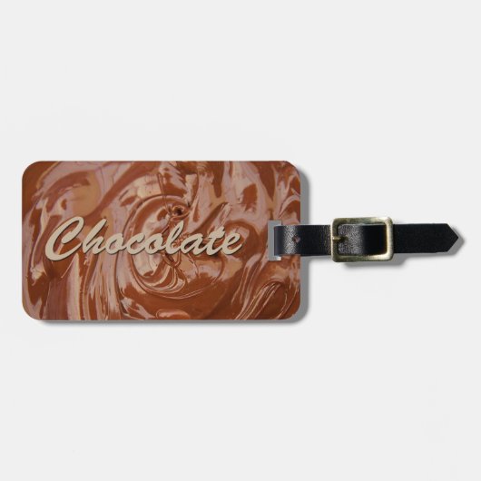 Geschmolzene Schokoladentextur Gepäckanhänger (Vorderseite horizontal)