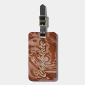 Geschmolzene Schokoladentextur Gepäckanhänger (Vorderseite vertikal)