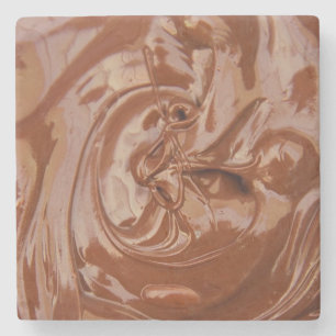 Geschmolzene Schokoladentextur Steinuntersetzer