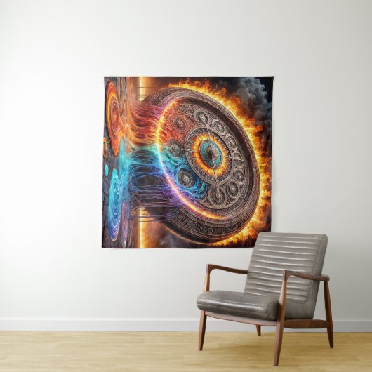 Geschmolzene Uhr des Feuers Wandteppich (Beispiel (Horizontal))