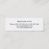 Geschmolzene Visitenkarte, mager weiß Mini Visitenkarte (Rückseite)