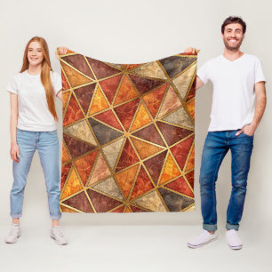 Geschmolzener Bernstein und karmesinrotes geometri Fleecedecke