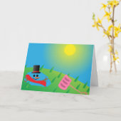 Geschmolzener Frostiger Urlaub Karte (Gelbe Blume)