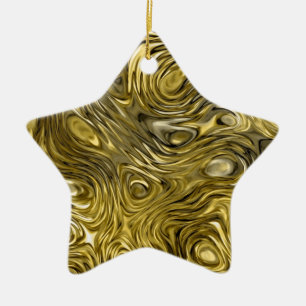 Geschmolzener "Gold"-Druckstern Keramik Ornament