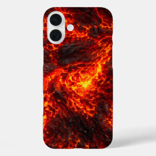 Geschmolzener Lavastrom Vulkan Abstrakt iPhone 16 Plus Hülle