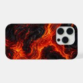 Geschmolzener Lavastrom | Vulkanische Feuertextur iPhone Hülle (Rückseite (Horizontal))