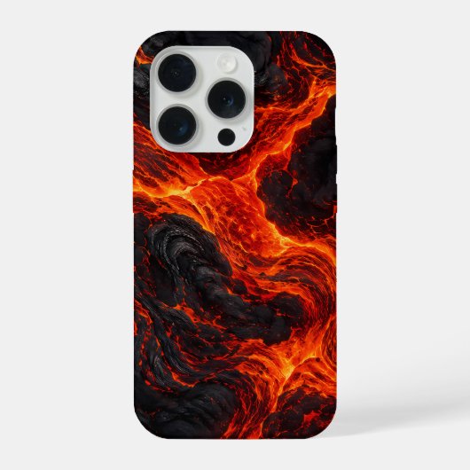 Geschmolzener Lavastrom | Vulkanische Feuertextur iPhone Hülle (Rückseite)