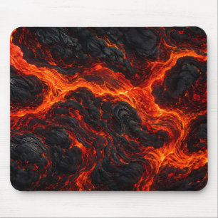 Geschmolzener Lavastrom Vulkanische Feuertextur Mousepad