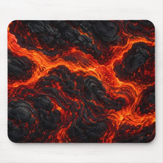 Geschmolzener Lavastrom | Vulkanische Feuertextur Mousepad (Vorne)