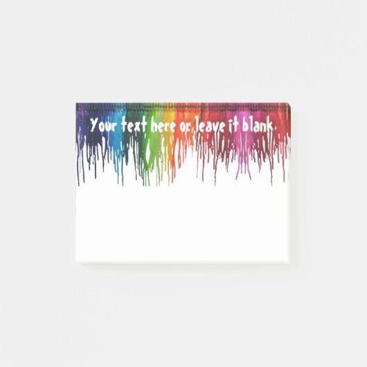 Geschmolzener Zeichenstift vom Schreibtisch des Post-it Klebezettel (Vorderseite)