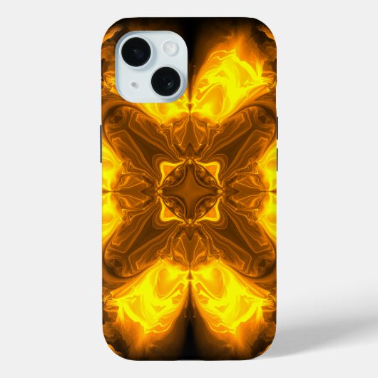 Geschmolzenes Gold Solar-Fraktal-Kunst Case-Mate iPhone Hülle (Rückseite)