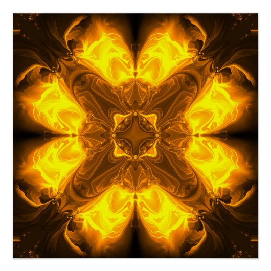 Geschmolzenes Gold Solar-Fraktal-Kunst Poster (Vorderseite)