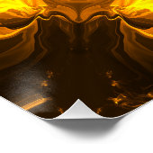 Geschmolzenes Gold Solar-Fraktal-Kunst Poster (Ecke)