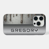 💎 Geschmolzenes Silber Namens Kunst – Chrome Flüs iPhone Hülle (Rückseite (Horizontal))