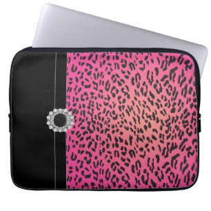 Geschmückte heiße rosa Leopard Laptop Hülle Laptopschutzhülle