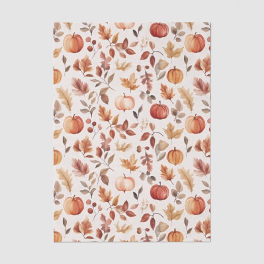 Geschmückte Herbstäpfel und Blätter Seidenpapier (Vorderseite)