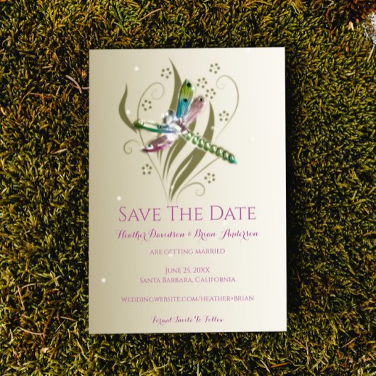 Geschmückte Libelle Save The Date Ankündigung