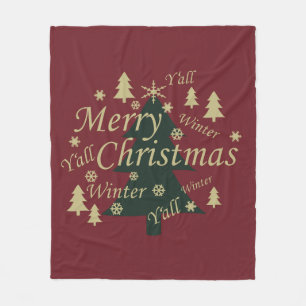 Geschmückte moderne frische Weihnachtannenbäume Fleecedecke