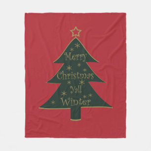 Geschmückte moderne frische Weihnachtannenbäume Fleecedecke