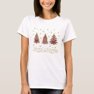 Geschmückte moderne Weihnachtskiefern T-Shirt