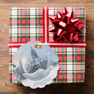 Geschmückte Weihnachts-Ornamentkarte – Taube & Sch Ornament Karte