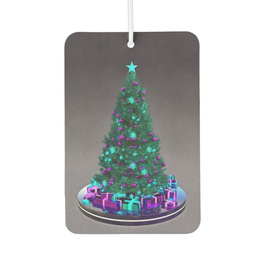 Geschmückter Baum mit Geschenken Autolufterfrischer (Vorderseite)