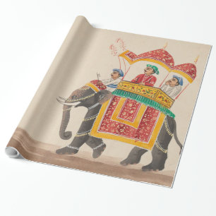 Geschmückter indischer Elefant mit einem Baldachin Geschenkpapier