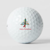 Geschmückter süßer Weihnachtsbaum – Festliches Wei Golfball (Vorderseite)