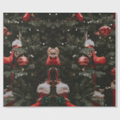 Geschmückter Weihnachtsbaum Geschenkpapier (Flach)