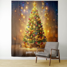 Geschmückter Weihnachtsbaum-Hintergrund