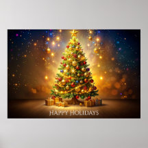 Geschmücktes Weihnachtsbaum-Plakat
