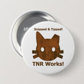 Geschnippelter u. gespitzter TNR Knopf Button (Vorne & Hinten)