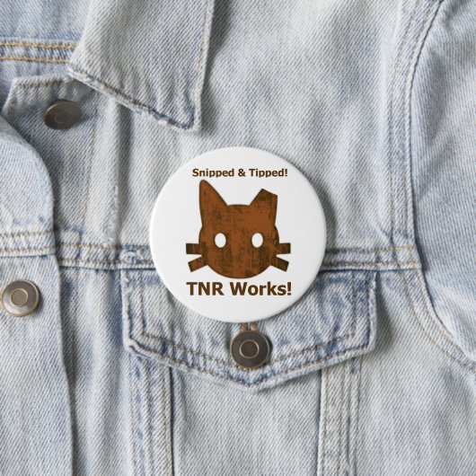 Geschnippelter u. gespitzter TNR Knopf Button (Beispiel)