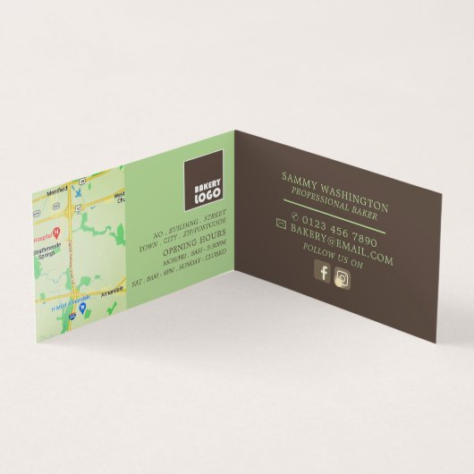 geschnitten Brot an Bord, Bäckerei im Detail Visitenkarten (Innenseite)