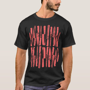 geschnitten und gewürfelt - Tropenrosa auf Dunkel T-Shirt