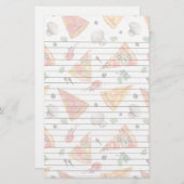 Geschnitten von der Pizza und von den Pilzen Briefpapier (Vorne/Hinten)
