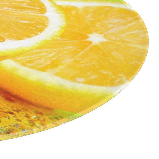 geschnitten Zitronen und Wassertropfen Schneidplat Schneidebrett (Ecke)