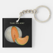 Geschnittene Kantalupen-Melone Schlüsselanhänger (Rückseite)