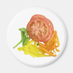 geschnittene Tomate und Paprikaschoten Magnet