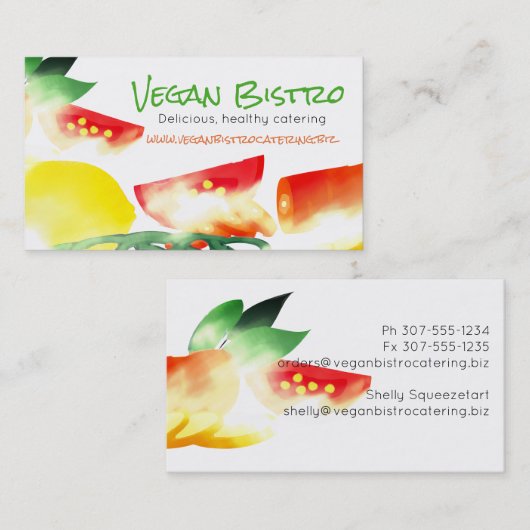 Geschnittene vegane visitenkarte (Vorne/Hinten)